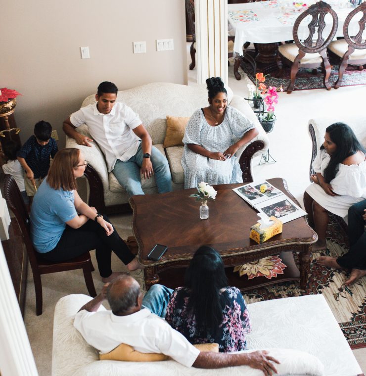 Premia family meeting with Canuck Place Counsellor.